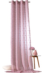 Weckbrodt, Weckbrodt Vorhang »Julina«, (1 St.), Ösenschal, Gardine, transparent, Leinen, mit Pompoms, Weckbrodt Gardine »Julina«, (1 St.), Ösenschal, Gardine, transparent, Leinen, mit Pompoms