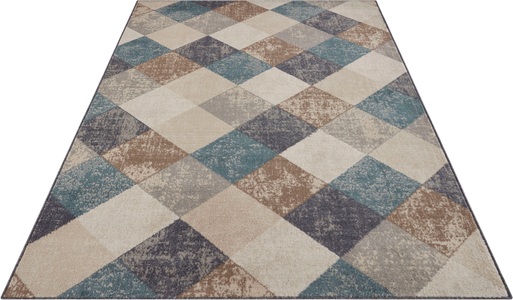 Hanse Home, HANSE Home Teppich »Bakke«, rechteckig, 8 mm Höhe, strapazierfähig, robust, pflegeleicht, ringsum gekettelt, geeignet für Fussbodenheizung, HANSE Home Teppich »Bakke«, rechteckig, 8 mm Höhe, Kurzflor, Läufer, Rauten-Muster, Wohnzimmer, Schlafzimmer, Esszimmer