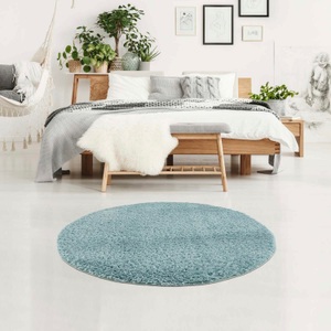 Carpet City, Carpet City Hochflor-Teppich »Pulpy 100«, rund, 30 mm Höhe, Wohnzimmer, Carpet City Hochflor-Teppich »Pulpy 100«, rund, 30 mm Höhe, besonders weich, mit Fransen, Uni Farben