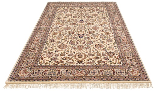 DELAVITA, Wollteppich, »Aras«, DELAVITA, rechteckig, Höhe 12 mm, manuell geknüpft, my home Orientteppich »Aras«, rechteckig, 12 mm Höhe, handgeknüpft, reine Wolle, mit Fransen, Wohnzimmer