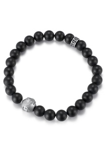 FIRETTI, Firetti Perlenarmband »Earth Collection«, mit Onyx, Firetti Perlenarmband »Schmuck Geschenk Armschmuck Armkette Perle«, mit Onyx, Jaspis oder Tigerauge (synth.)