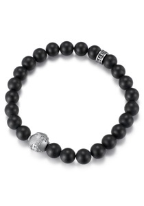 FIRETTI, Firetti Perlenarmband »Earth Collection«, mit Onyx, Firetti Perlenarmband »Schmuck Geschenk Armschmuck Armkette Perle«, mit Onyx, Jaspis oder Tigerauge (synth.)