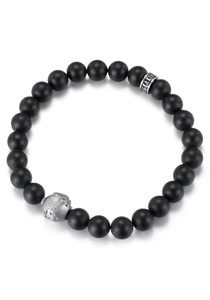 FIRETTI, Firetti Perlenarmband »Earth Collection«, mit Onyx, Firetti Perlenarmband »Schmuck Geschenk Armschmuck Armkette Perle«, mit Onyx, Jaspis oder Tigerauge (synth.)