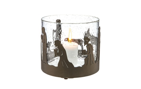 HERGISWIL, HERGISWIL - Windlicht X-KRIPPE - Glas/Metall/ - 16 cm, Glasi Hergiswil - Windlicht X-KRIPPE - Glas/Metall/ - 16 cm