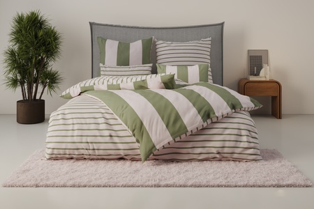 GOODproduct Bettwäsche »Sari Trend« 2 Stk. tlg. moderne Bettwäsche mit Streifen, frische Farben, ab Grösse 135x200 cm