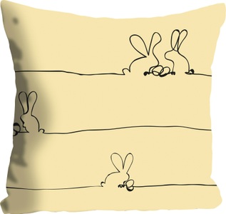 queence Dekokissen »Bunny Family yellow«, (1 St.), mit einem österlichem Hasenpaar
