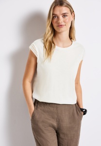 STREET ONE, STREET ONE Shirttop, mit Häkeldetails