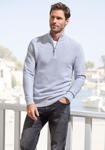 AUTHENTIC LE JOGGER Troyer Pullover mit Stehkragen und Reissverschluss