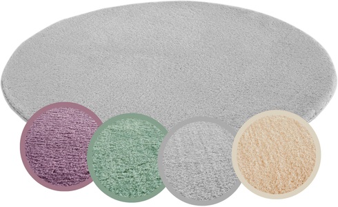 Andiamo Teppich »Arezzo«, rund, Uni Farben, weicher Flor, waschbar, ideal im Wohnzimmer & Schlafzimmer