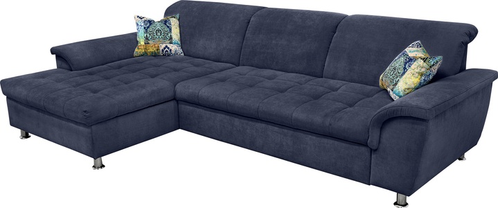 DOMO collection, DOMO collection Ecksofa, DOMO collection Ecksofa »Franzi Steppung im Sitzbereich B7T/H: 278/162/80 cm, L-Form« wahlweise mit Bettfunktion, Bettkasten und Kopfteilverstellung