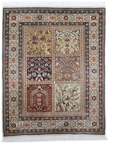 MorgenLand, morgenland Seidenteppich »Seidenteppich - Kaschmir Seide - 100 x 74 cm - mehrfarbig«, rechteckig, 4 mm Höhe, Wohnzimmer, Handgeknüpft, Einzelstück mit Zertifikat, morgenland Seidenteppich »Seidenteppich - Kaschmir Seide - 100 x 74 cm - mehrfarbig«, rechteckig, 4 mm Höhe, Wohnzimmer, Handgeknüpft, Einzelstück mit Zertifikat