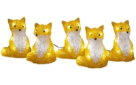 KONSTSMIDE CHRISTMAS, LED-Leuchtfigur Fuchs, 5er-Set als Kette, KONSTSMIDE LED Dekofigur »Füchse«, Leuchtmittel LED-Modul LED fest integriert