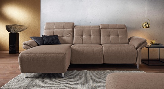 PLACES OF STYLE, Places of Style Ecksofa »Manhattan«, 2 Sitze mit elektrischer Relaxfunktion, verstellbare Armlehnen, Home affaire Ecksofa »Manhattan L-Form« 2 Sitze mit elektrischer Relaxfunktion, verstellbare Armlehnen
