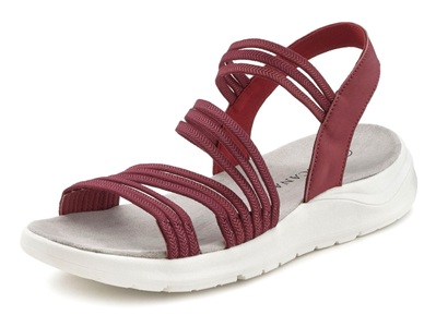 Lascana, LASCANA Sandale, mit elastischen Riemchen vegan, LASCANA Sandale, Sandalette, Sommerschuh, ultraleichter Sohle,elastische Riemchen VEGAN