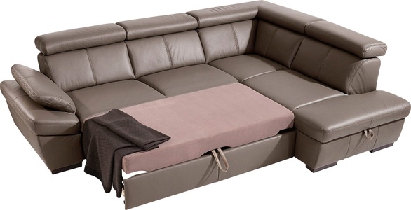 exxpo - sofa fashion Ecksofa, inklusive Kopfteil- und Armteilverstellung, wahlweise mit Bettfunktion und Bettkasten