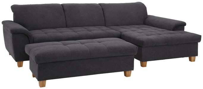 HOME AFFAIRE, Home affaire Ecksofa »Lyla«, mit Recamiere, wahlweise mit Rückenfunktion und zusätzlich mit Bett + Bettkasten, Home affaire Ecksofa »Lyla fester Sitzkomfort, bequeme Armlehnen, Breite 279cm, L-Form« mit Recamiere, wahlweise mit Rückenfunktion und zusätzlich mit Bett