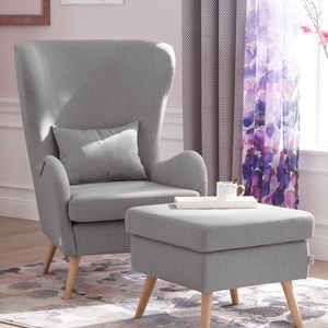 Guido Maria Kretschmer Home&Living Sessel »Salla«, wahlweise mit oder ohne Hocker, grosser Sessel: Masse B/T/H: 78/94/118 cm, Bezug auch in Luxus-Microfaser in Teddyfelloptik