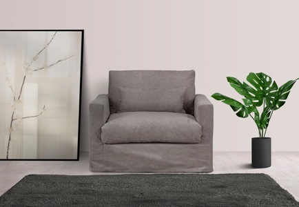 LeGer Home by Lena Gercke, LeGer Home by Lena Gercke Sessel »Sölve«, mit optischer Husse, weicher Sitzkomfort, LeGer Home by Lena Gercke Sessel »Sölve«, mit optischer Husse, weicher Sitzkomfort