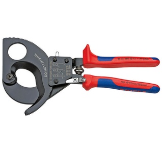 Knipex, Knipex 95 31 280 Ratschen-Kabelschneider Geeignet für (Abisoliertechnik) Alu- und Kupferkabel, ein- und mehrdrähtig 52, Knipex Kabelschneider 280 mm Ratschenprinzip