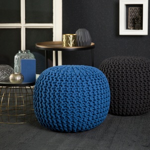 Obsession, Obsession Sitzkissen »My Cool Pouf«, (1 St.), Sitzhocker, rund, Strickoptik, ideal im Wohnzimmer & Schlafzimmer, 