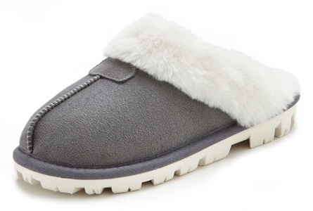 VIVANCE, Vivance Plüsch Hausschuhe, mit Warmfutter VEGAN, Vivance Pantolette »Plüsch Hausschuhe, Hausschuh, Pantoffeln, Clogs, Schlappen,«, mit Warmfutter VEGAN