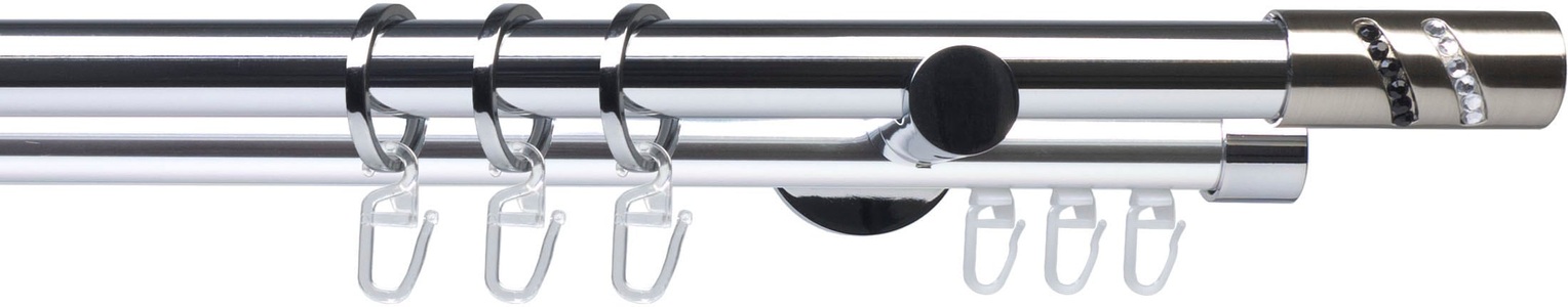 LIEDECO, Gardinenstange, »Fertigstilgarnitur 20 mm Piano Boston«, Liedeco, Fixmass, Liedeco Gardinenstange »Fertigstilgarnitur 20 mm Piano Boston«, 2 läufig-läufig, Fixmass, Gardinenstange Komplett