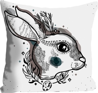 queence Dekokissen »Mikkel«, (1 St.), mit einem Hasen mit Blättern