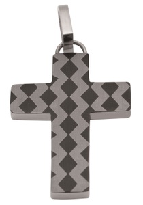 FIRETTI, Firetti Kreuzanhänger »Religiöser Anhänger, teilweise IP-beschichtet, Glanz, matt, massiv«, Firetti Kreuzanhänger »Schmuck Geschenk Halsschmuck Anhänger für Halskette Kreuz«, Made in Germany