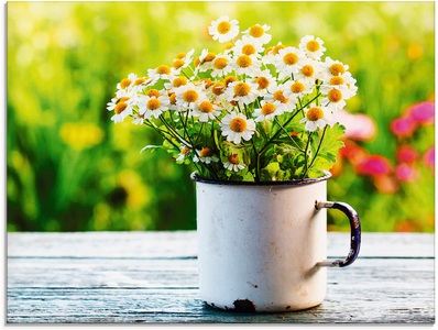 Artland Glasbild »Frühlingsgarten mit Gänseblümchen«