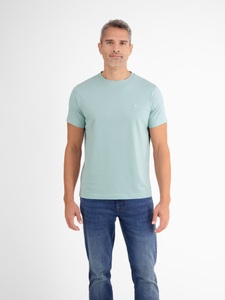 LERROS T-Shirt »LERROS Basic T-Shirt mit Logostitch, unifarben«