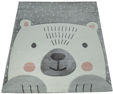 PACO HOME, Paco Home Kinderteppich »Cosmo 346«, rechteckig, 12 mm Höhe, 3D-Design, niedliches Bär Motiv, Pastell-Farben, Kinderzimmer, 