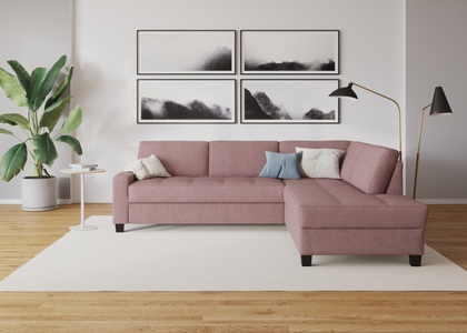 DOMO collection, DOMO collection Ecksofa »Florentina«, wahlweise mit Bettfunktion, DOMO collection Ecksofa »Florentina L-Form«, wahlweise mit Bettfunktion, mit Kontrastnaht
