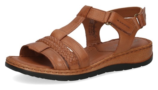 Caprice, Caprice Sandalette für Damen aus softweichem Nappaleder braun, 40, Caprice Sandale, Sommerschuh, Klettschuh, Keilabsatz, mit praktischem Klettverschluss