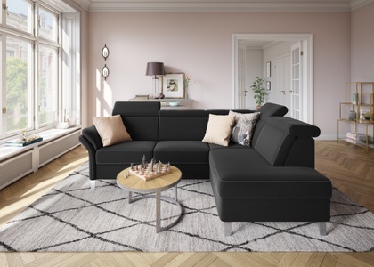 SIT&MORE, sit&more Ecksofa, sit&more Ecksofa »Vincenzo L-Form«, inklusive Kopfteilverstellung, wahlweise mit Bettfunktion, Bettkasten