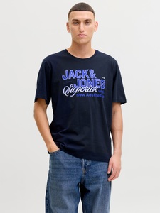 JACK & JONES, Jack & Jones Rundhalsshirt "JJELOGO TEE SS O-NECK 2 COL SS26 SN" mit Grafikprint