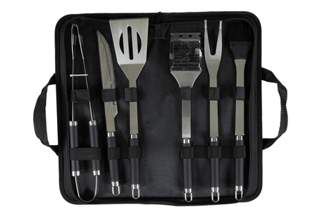 undefined, Grillbesteck-Set »COCON Grillbesteck-Set BBQ, 6-teilig, Silberfarben«, Cocon Grillbesteck-Set »BBQ, 6-teilig«, (6 tlg.)