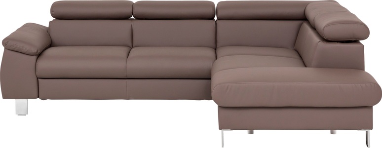 COTTA Ecksofa »Komaris«, inklusive Kopf- bzw. Rückenverstellung, wahlweise Bettfunktion, Bettkasten und RGB-LED-Beleuchtung