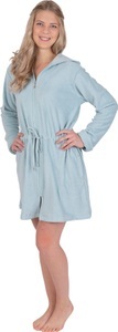 Wewo fashion, Wewo fashion Damenbademantel »6030«, (1 St.), Badejacke, kurz, mit Kapuze, Reissverschluss & Tunnelzug zum Binden, beidseitige Frotteeschlingen, 