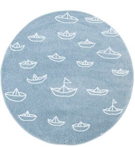 Carpet City, Kinderteppich, »Bueno Kids 1457«, Carpet City, rund, Höhe 13 mm, maschinell zusammengesetzt, Carpet City Kinderteppich »Bueno Kids 1457«, rund, 13 mm Höhe, Spielteppich, Segelboote, Weicher Flor, Pflegeleicht, Kinderzimmer