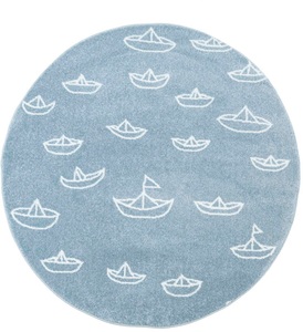 Carpet City, Kinderteppich, »Bueno Kids 1457«, Carpet City, rund, Höhe 13 mm, maschinell zusammengesetzt, Carpet City Kinderteppich »Bueno Kids 1457«, rund, 13 mm Höhe, Spielteppich, Segelboote, Weicher Flor, Pflegeleicht, Kinderzimmer