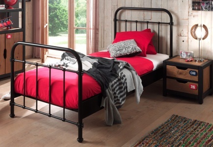Vipack, Vipack Metallbett, Vipack Kinderbett, (Made in Europe), Metallbett, Jugendbett, Einzelbett mit Lattenrost