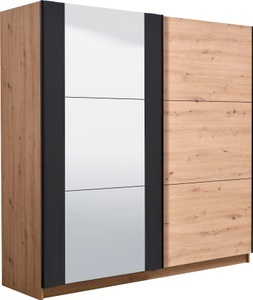 MY HOME, my home Schwebetürenschrank »Sardinia«, mit Spiegel und inkl. Inneneinteilung, INOSIGN Schwebetürenschrank »Sardinia, Kleiderschrank mit Spiegel, FSC®-zertifiziert«, inklusive Inneneinteilung, 217x210x62,5cm, ABS Schutzkanten