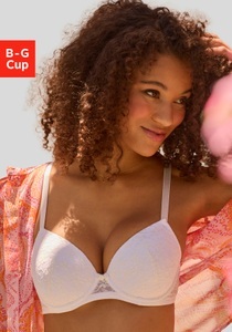 Vivance Push-up-BH, mit Bügel aus zarter Spitze in blumiger Optik, sexy Dessous