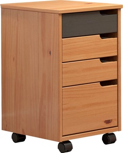 INTER-FURN, INTER-FURN Rollcontainer »Mestre«, Korpus und Front aus massivem Kiefernholz, INTER-FURN Rollcontainer »Mestre«, Korpus und Front aus massivem Kiefernholz