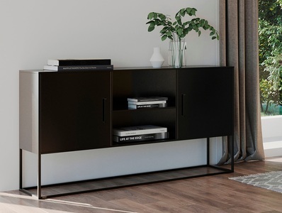 HOMEXPERTS, Homexperts Kommode »Rich«, Homexperts Kommode »Rich«, designorientiertes Metallmöbel als Kommode oder TV Board nutzbar