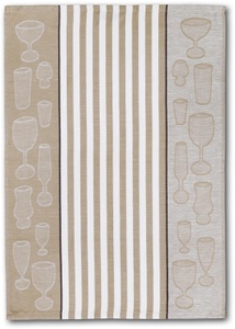 Dyckhoff, Dyckhoff Geschirrtuch »Gläser / Halbleinen«, (Set, 10 tlg.), Dyckhoff Geschirrtuch »Gläser / Halbleinen«, (Set, 10 tlg.), mit Gläser & Streifen Motiv, Masse je Tuch ca. 50x70 cm