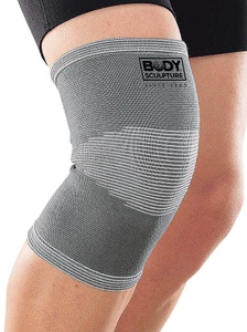 undefined, Kniebandage, Knie Bandage elastisch, grau (Größe: L/XL)