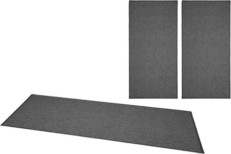 BT CARPET, Bettumrandung »Casual« BT Carpet, Höhe 4 mm, HANSE Home Bettumrandung »Casual«, (3 tlg.), Bettvorleger, 3-teiliger Läufer Set, Unifarben, Kurzflor, Bettläufer