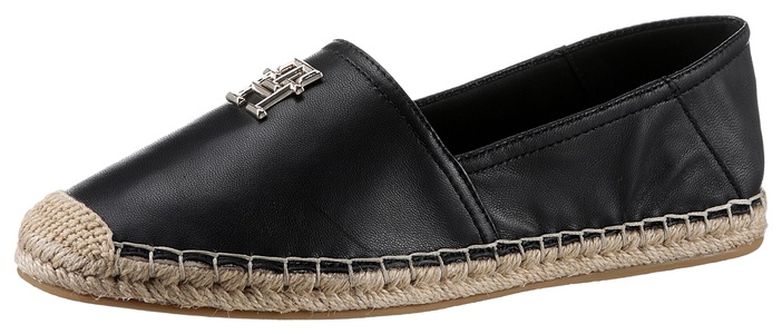 Tommy Hilfiger, Tommy Hilfiger Espadrille »ESSENTIAL LEATHER ESPADRILLE«, mit Ziernähten an Bastsohle, 