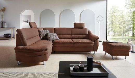Places of Style Ecksofa »Cardoso«, Federkern, wahlweise mit Bett, Schubkasten
